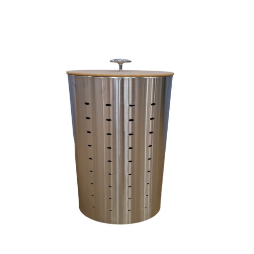 Καλάθι Απλύτων Μεταλλικό SH142 40L   Υψος 58cm Με Καπάκι Δρυς