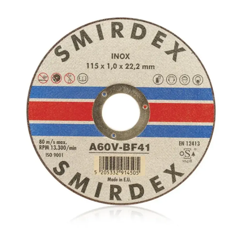 Smirdex Δίσκος Κοπής Μετάλλου Inox 125x1,00x22mm 914125100 1τμχ