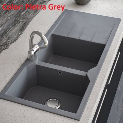 Sanitec Ultra Granite 800 Ένθετος Νεροχύτης από Συνθετικό Γρανίτη Μ116xΠ50cm Grafite