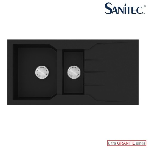 Sanitec Ultra Granite 802 Ένθετος Νεροχύτης από Συνθετικό Γρανίτη Μ100xΠ50cm Grafite