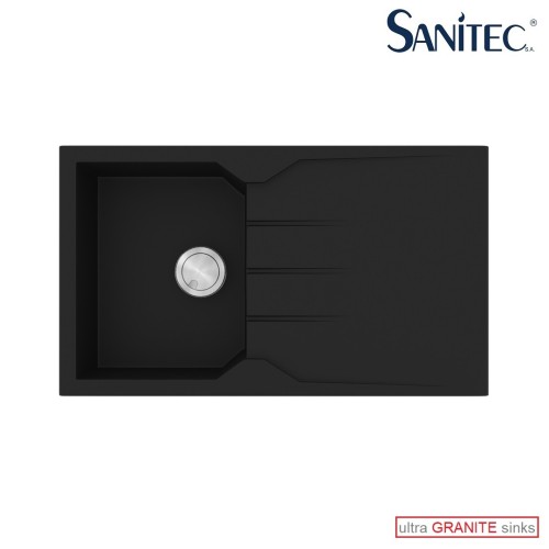 Sanitec Ultra Granite 805 805 Ένθετος Νεροχύτης από Συνθετικό Γρανίτη Μ86xΠ50cm Nero