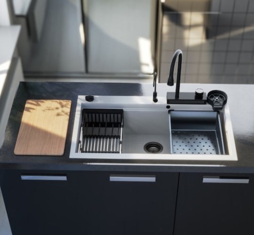 Sanitec Ultra Granite 807 Ένθετος Νεροχύτης από Συνθετικό Γρανίτη Μ79xΠ50cm Grafite