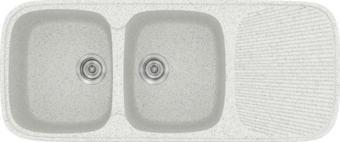 Sanitec Classic 300 300 Ένθετος Νεροχύτης από Συνθετικό Γρανίτη Μ116xΠ50cm Granite White