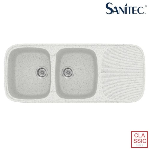 Sanitec Classic 300 300 Ένθετος Νεροχύτης από Συνθετικό Γρανίτη Μ116xΠ50cm White
