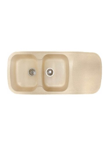 Sanitec Classic 300 300 Ένθετος Νεροχύτης από Συνθετικό Γρανίτη Μ116xΠ50cm Metallic Cream