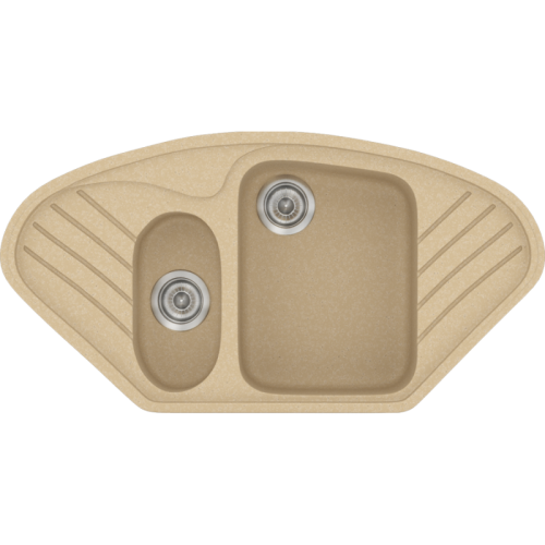 Sanitec Classic 302 302 Ένθετος Νεροχύτης Γωνιακός από Συνθετικό Γρανίτη Μ96xΠ51cm Granite Rust