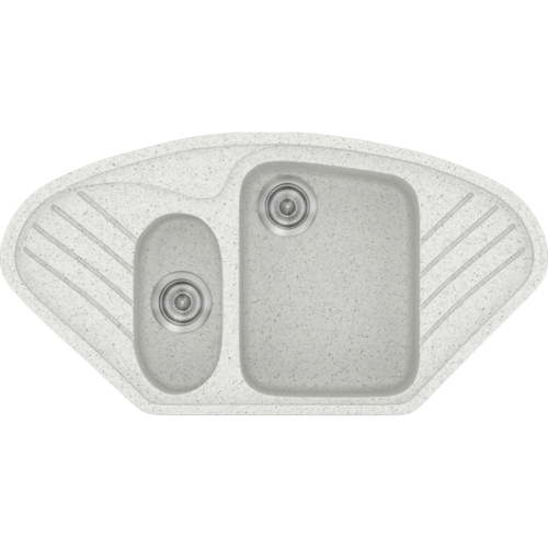 Sanitec Classic 302 302 Ένθετος Νεροχύτης Γωνιακός από Συνθετικό Γρανίτη Μ96xΠ51cm Granite Black