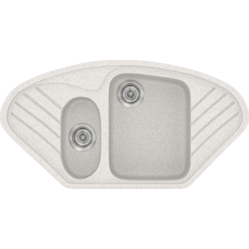 Sanitec Classic 302 302 Ένθετος Νεροχύτης Γωνιακός από Συνθετικό Γρανίτη Μ96xΠ51cm Metallic Ice