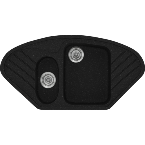 Sanitec Classic 302 302 Ένθετος Νεροχύτης Γωνιακός από Συνθετικό Γρανίτη Μ96xΠ51cm Metallic Space