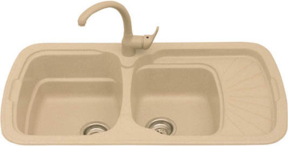 Sanitec Classic 304 304 Ένθετος Νεροχύτης από Συνθετικό Γρανίτη Μ96xΠ51cm Granite Sand