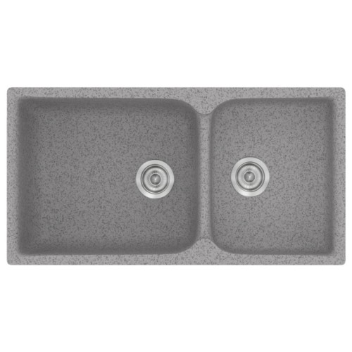 Sanitec Classic 307 307 Υποκαθήμενος Νεροχύτης από Συνθετικό Γρανίτη Μ92xΠ51cm Metallic Silver