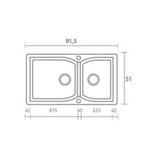 Sanitec Classic 307 307 Ένθετος Νεροχύτης από Συνθετικό Γρανίτη Μ92xΠ51cm Granite White