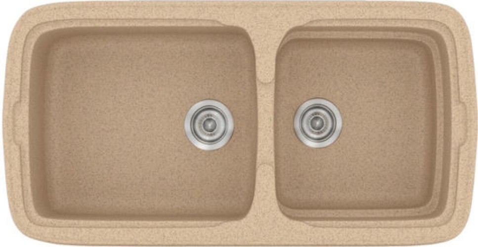 Sanitec Classic 307 307 Ένθετος Νεροχύτης από Συνθετικό Γρανίτη Μ92xΠ51cm Metallic Coffee
