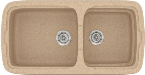 Sanitec Classic 307 307 Ένθετος Νεροχύτης από Συνθετικό Γρανίτη Μ92xΠ51cm Metallic Ice