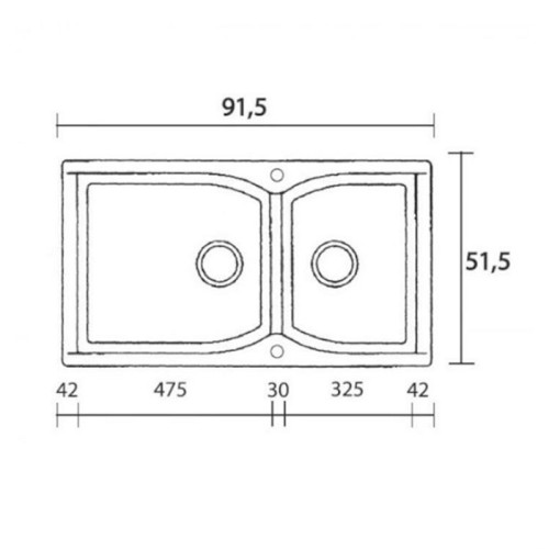 Sanitec Classic 307 307 Ένθετος Νεροχύτης από Συνθετικό Γρανίτη Μ92xΠ51cm Metallic Cream