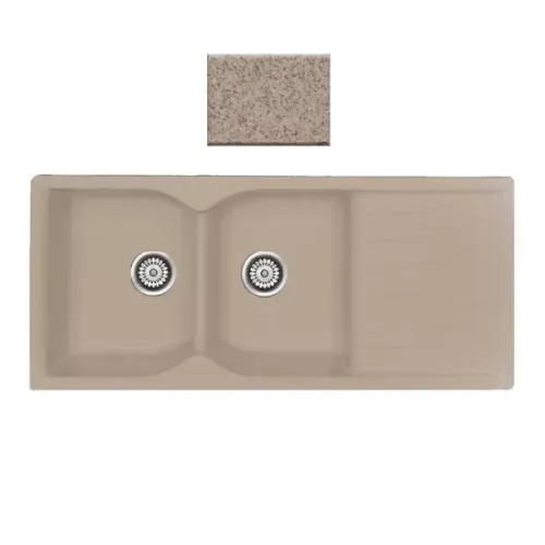 Sanitec Classic 308 308 Ένθετος Νεροχύτης από Συνθετικό Γρανίτη Μ97xΠ51cm Granite Grey