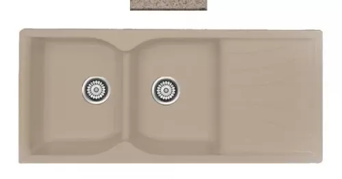 Sanitec Classic 308 308 Ένθετος Νεροχύτης από Συνθετικό Γρανίτη Μ97xΠ51cm Granite Sand