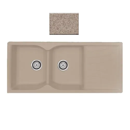 Sanitec Classic 308 308 Ένθετος Νεροχύτης από Συνθετικό Γρανίτη Μ97xΠ51cm Metallic Silver