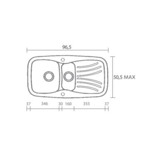 Sanitec Classic 309 309 Ένθετος Νεροχύτης από Συνθετικό Γρανίτη Μ97xΠ51cm Metallic Space