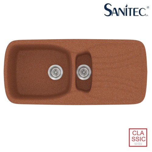 Sanitec Classic 309 309 Ένθετος Νεροχύτης από Συνθετικό Γρανίτη Μ97xΠ51cm Granite Terracotta