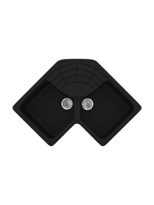 Sanitec Classic 310 310 Ένθετος Νεροχύτης Γωνιακός από Συνθετικό Γρανίτη Μ83xΠ83cm Granite Sand