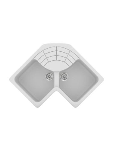 Sanitec Classic 310 310 Ένθετος Νεροχύτης Γωνιακός από Συνθετικό Γρανίτη Μ83xΠ83cm Metallic Silver