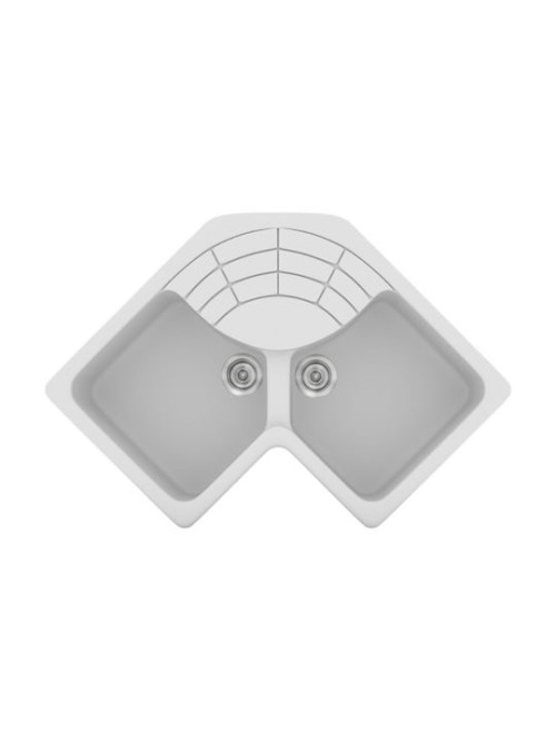 Sanitec Classic 310 310 Ένθετος Νεροχύτης Γωνιακός από Συνθετικό Γρανίτη Μ83xΠ83cm Metallic Silver
