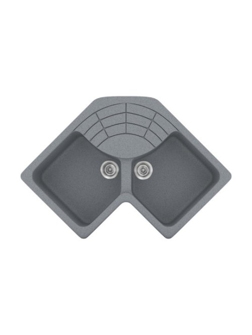Sanitec Classic 310 Ένθετος Νεροχύτης Γωνιακός από Συνθετικό Γρανίτη Μ83xΠ83cm Metallic Ice