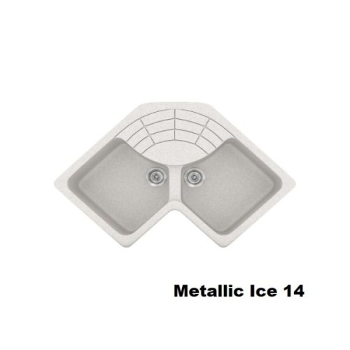 Sanitec Classic 310 310 Ένθετος Νεροχύτης Γωνιακός από Συνθετικό Γρανίτη Μ83xΠ83cm White