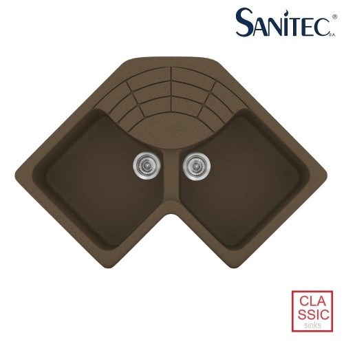 Sanitec Classic 310 310 Ένθετος Νεροχύτης Γωνιακός από Συνθετικό Γρανίτη Μ83xΠ83cm Granite Celtic Stone