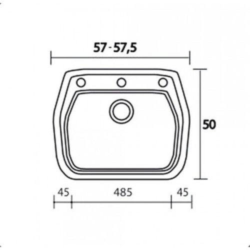 Sanitec Classic 313 313 Ένθετος Νεροχύτης από Συνθετικό Γρανίτη Μ58xΠ50cm Metallic Space