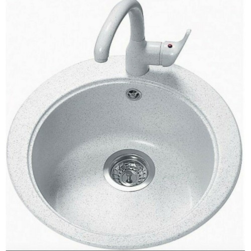 Sanitec Classic 316 316 Ένθετος Νεροχύτης από Συνθετικό Γρανίτη Μ48xΠ48cm Granite White