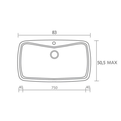 Sanitec Classic 321 321 Ένθετος Νεροχύτης από Συνθετικό Γρανίτη Μ83xΠ51cm Granite Blue