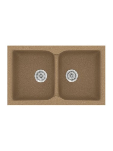 Sanitec Classic 322 322 Υποκαθήμενος Νεροχύτης από Συνθετικό Γρανίτη Μ81xΠ50cm Metallic Silver