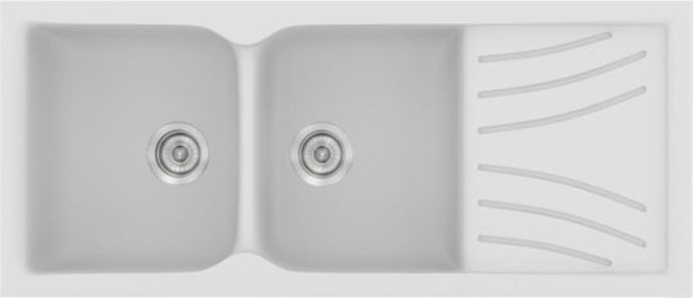 Sanitec Classic 332 Ένθετος Νεροχύτης από Συνθετικό Γρανίτη Μ115xΠ50cm White