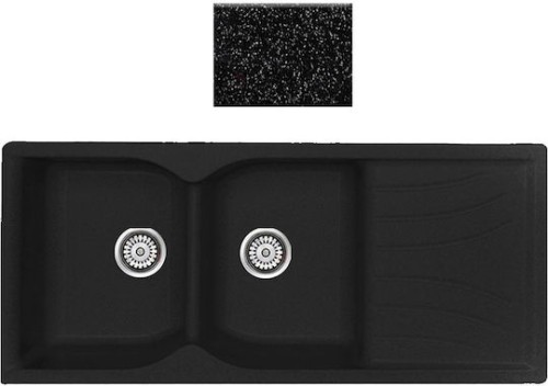 Sanitec Classic 332 Ένθετος Νεροχύτης από Συνθετικό Γρανίτη Μ115xΠ50cm Metallic Ice