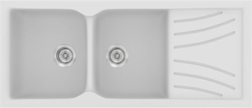 Sanitec Classic 332 Ένθετος Νεροχύτης από Συνθετικό Γρανίτη Μ115xΠ50cm Granite White