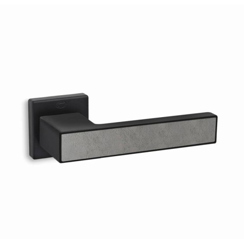 Convex Πόμολο Μεσόπορτας με Ροζέτα 2185 2185RORS19W13 Ζεύγος Ματ Μαύρο / Ξύλο