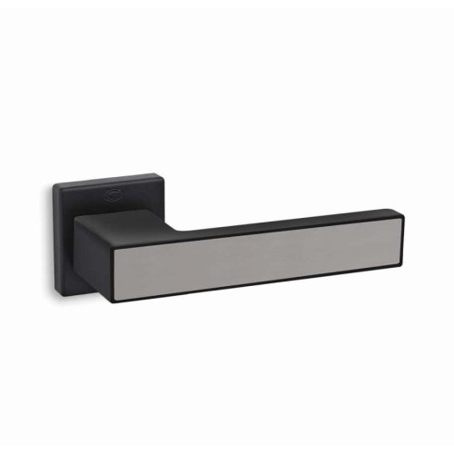 Convex Πόμολο Μεσόπορτας με Ροζέτα 2185 2185RORS19W12 Ζεύγος με Επιστόμιο Μαύρο