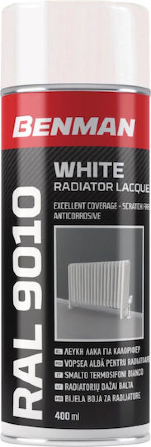 Benman Σπρέι Βαφής για Καλοριφέρ Λευκό RAL 9010 400ml 28616