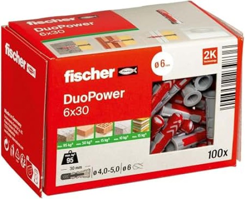 Fischer Duopower 555006 Ούπα Πλαστικό 6x30mm κουτί 100 τμχ