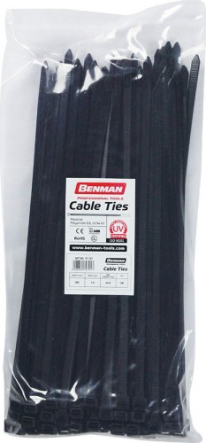 Benman Δεματικά Καλωδίων 370x3.6mm Μαύρο 100τμχ