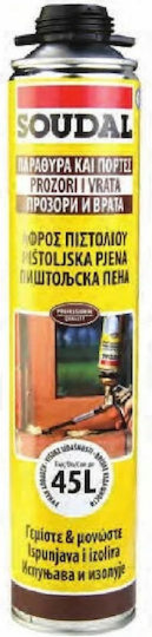 Soudal ​Παράθυρα & Πόρτες Αφρός Πολυουρεθάνης Χειρός 750ml