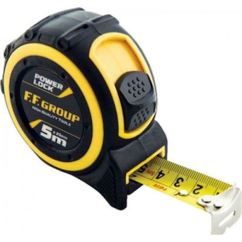 F.F. Group Μετροταινία με Αυτόματη Επαναφορά 25mm x 5m 38265