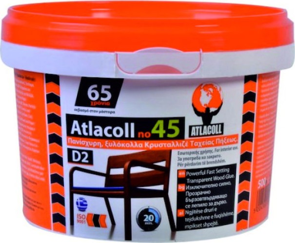 Atlacoll No45 Ξυλόκολλα Διάφανη 500gr