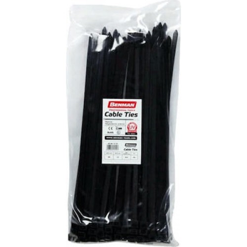 Benman Δεματικά Καλωδίων 200x3.6mm Μαύρο 100τμχ