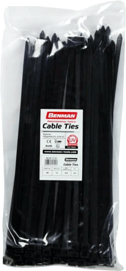 Benman Δεματικά Καλωδίων 250x3.6mm Μαύρο 100τμχ