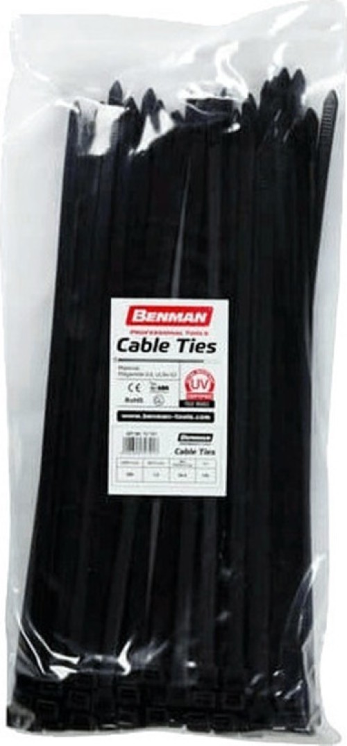 Benman Δεματικά Καλωδίων 300x3.6mm Μαύρο 100τμχ