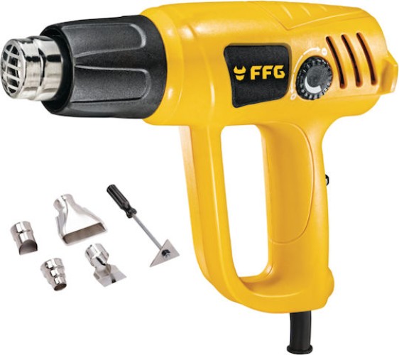 F.F. Group HG 2000 Easy Πιστόλι Θερμού Αέρα 2000W με Ρύθμιση Θερμοκρασίας εως και 600°C