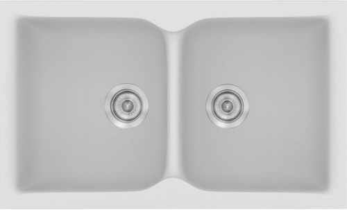 Sanitec Classic 340 340 Ένθετος Νεροχύτης από Συνθετικό Γρανίτη Μ78xΠ50cm White